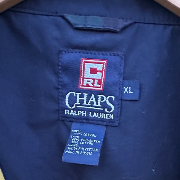 Vintage Chaps Navy and Green Plaid Windbreaker EUC - Picture 2 of 10